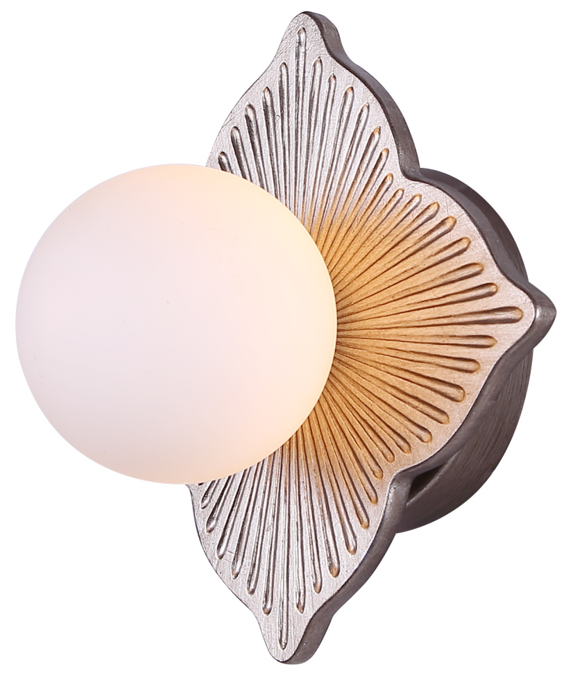 GIANNA 1 Lt Wall Light, Brushed Gold Finish and Flat Opal Glass Shade