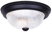 Canarm IFM211TMBK-CR - Canarm Classic 1-Light Flush Mount Light, Matte Black and Clear Glass - Twin Pack