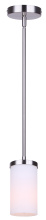 Canarm IPL1234A01BN-FO - Britton 1-Light Rod Pendant, Brushed Nickel Finish with Opal Glass