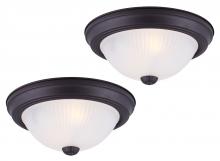 Canarm IFM21103T - Fmount Twinpack 11" 1 Bulb Flush mount Frosted Swirl Glass 75W Type A