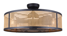 Canarm CF30BEL3BK - BELLAMY Matte Black and Rattan 30-inch Ceiling Fan