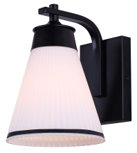 Canarm IOL765BK - BOSA 1 Lt Outdoor Down Light, Matte Black Finish with Ribbed Opal Glass