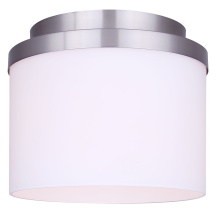 Canarm IFM1234A09BN-FO - Britton 1 Light 9-Inch Flush Mount Ceiling Light, Brushed Nickel Finish with Flat Opal Glass