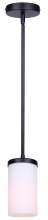 Canarm IPL1234A01BK-FO - Britton 1-Light Rod Pendant, Matte Black Finish and Opal Glass