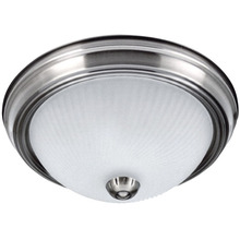 Canarm IFM21151 - Fmount, 11" 2 Bulb Flushmount, Frosted Swirl Glass, 40W Type A