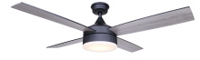 Canarm CF52AUR4BK - Aurova 52-Inch LED Ceiling Fan, Matte Black with Opal Glass Shade, 3 Speeds, Remote Included