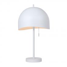 Canarm ITL1122A21WH - HENLEE, ITL1122A21WH, MWH Color, 1 Lt Table Lamp, 60W Type A, On-Off Pull Chain, 11.75inch