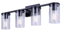 Canarm IVL1234A04BK - Britton 4-Light Vanity Fixture, 28 inch, Matte Black Finish