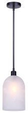 Canarm IPL2260B01BK7 - Marek 1-Light Mini Pendant, Matte Black Finish with Alabaster Glass Shade