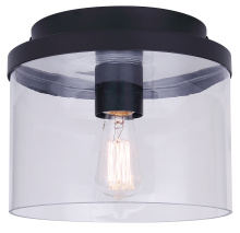 Canarm IFM1234A09BK - Britton 1 Light 9-Inch Flush Mount Ceiling Light, Matte Black Finish with Clear Glass