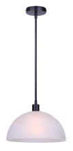 Canarm IPL2260B01BK13 - Marek 1-Light Rod Pendant, Matte Black Finish with 13-Inch Alabaster Glass Shade