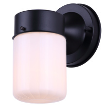 Canarm IOL771BK - JUDE 1 Lt Matte Black Outdoor Down Light, Opal Strip Glass, 60W Type A