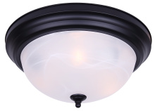 Canarm IFM415MBK - Canarm Classic 3-Light Flush Mount Ceiling Light, Matte Black with Alabaster Glass, 15inch