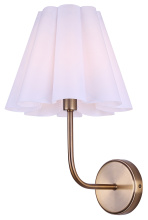 Canarm IWF1239A01GD - IRIS Contemporary 1 Light Wall Lamp, Gold with White Fabric Shade
