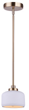 Canarm IPL2252B01GD - CLARE 1 Lt Gold Pendant Light with White Ceramic Shade