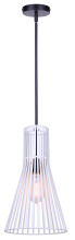 Canarm IPL1238A01BW - ELIM 1-Light Rod Pendant, Matte Black and White Finish with Adjustable Height