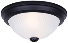 Canarm IFM211TMBK-F - Canarm Classic 1-Light Flush Mount Light, Matte Black and Frosted Glass - Twin Pack