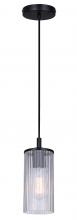 Canarm IPL1165A01BK-CR - KINSLEA 60-Watt 1 Light Matte Black Mid Century Modern Pendant with Clear Glass Shade