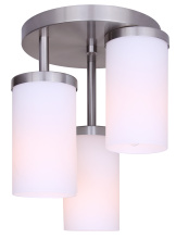 Canarm ISF1234A03BN-FO - Britton 3-Light Semi-Flush Ceiling Fixture, Brushed Nickel Finish with Opal Glass