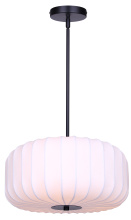 Canarm IPL2253B03BK16 - Elle 3-Light Rod Pendant, Matte Black Finish with Contemporary Fabric Shade
