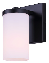 Canarm IVL1234A01BK-FO - Britton 1-Light Wall Sconce/Vanity Fixture, Matte Black Finish with Opal Glass
