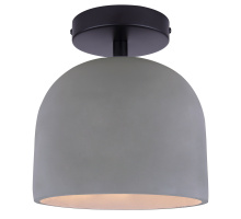 Canarm ISF729B01BK-GY - JACK 1 Light Semi-Flush Ceiling Light, Grey Cement Shade