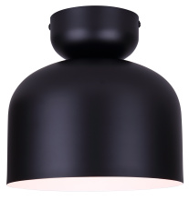 Canarm IFM1152A09BK - Caleb 1-Light Flush Mounted Ceiling Light, Modern Matte Black Finish
