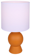 Canarm ITL2291B19OR - YARA 1-Light Table Lamp, Orange Finish with White Fabric Shade, Rotary Switch