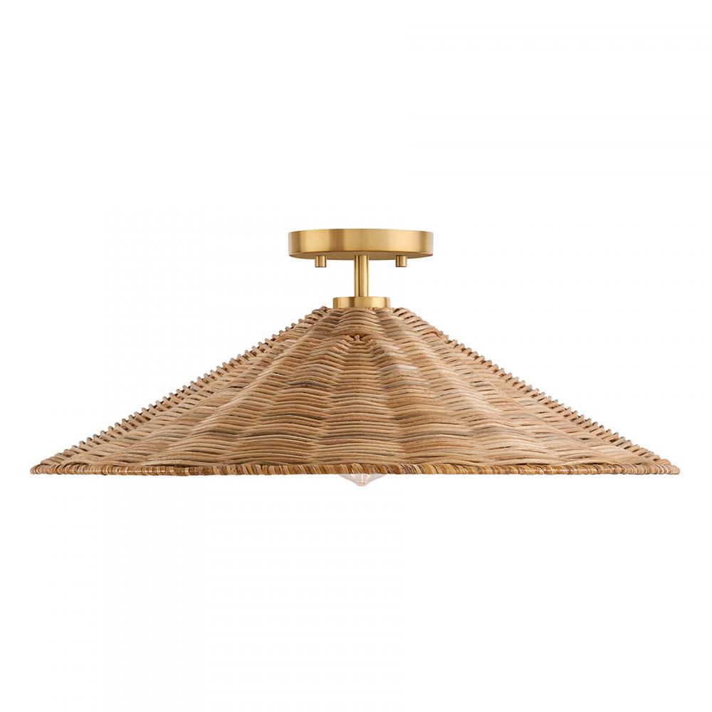 1-Light Ceiling Light in Natural Brass