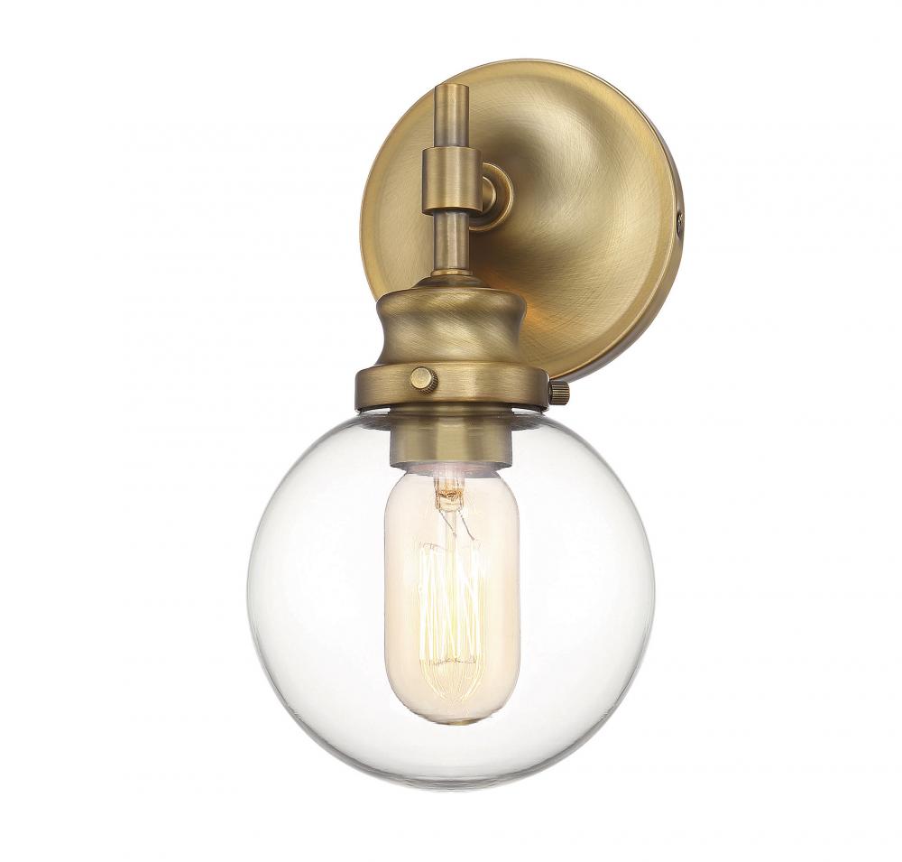 1-Light Wall Sconce in Natural Brass