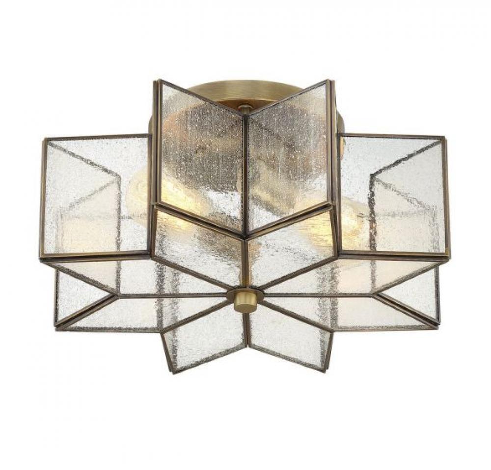 2-Light Ceiling Light in Natural Brass