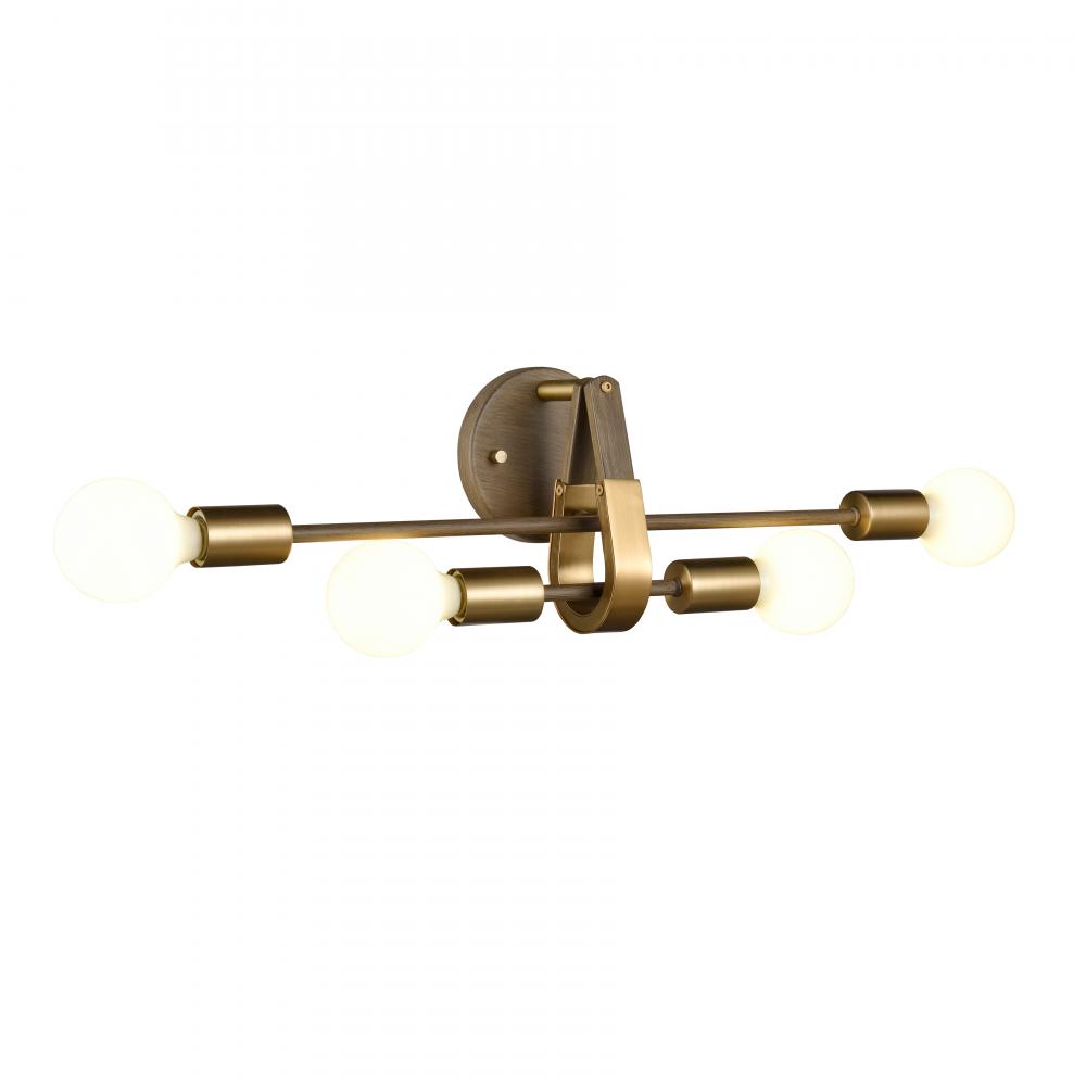 Sabine 24'' Wide 4-Light Vanity Light - Pecan with Brushed Gold