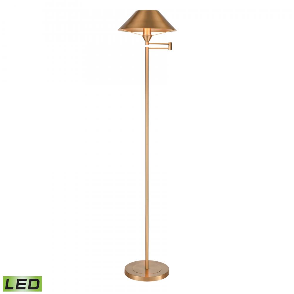 Arcadia 63'' High 1-Light Floor Lamp - Aged Brass - Includes LED Bulb