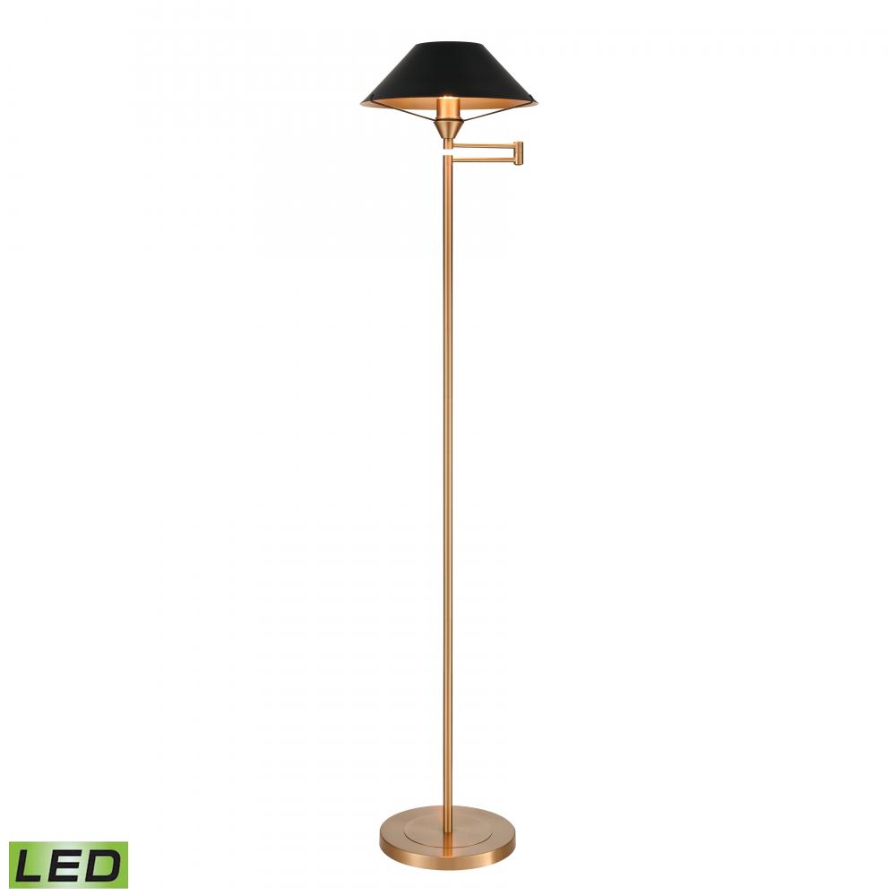Arcadia 63'' High 1-Light Floor Lamp - Aged Brass - Includes LED Bulb