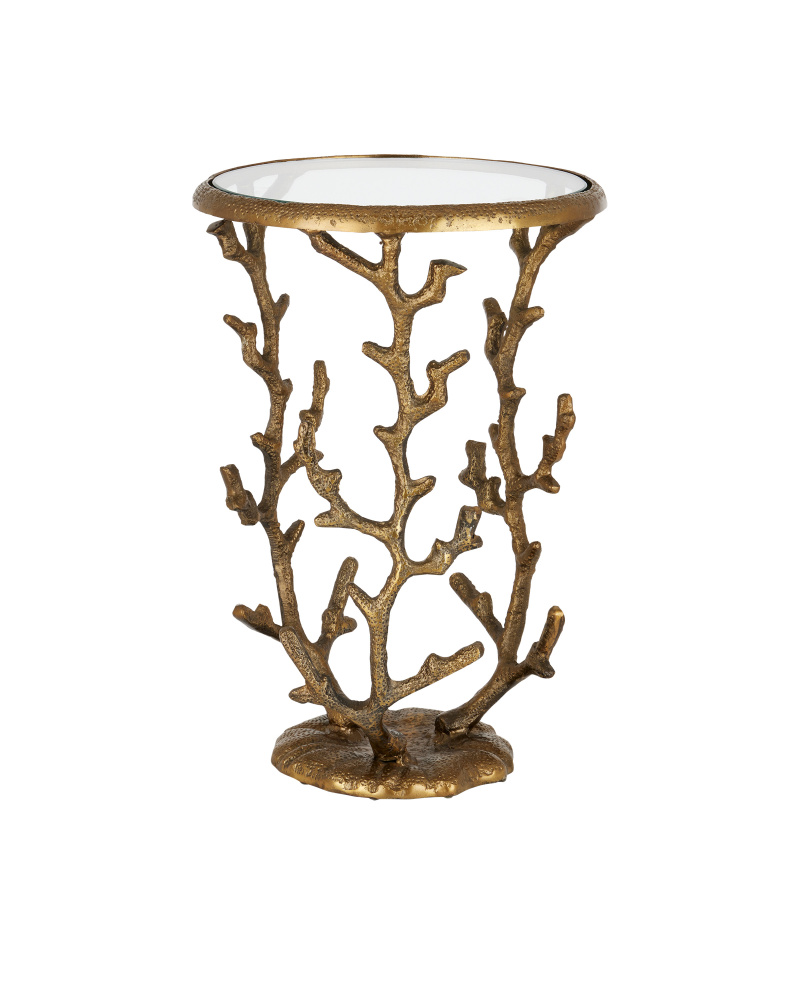 Coral Brass Accent Table