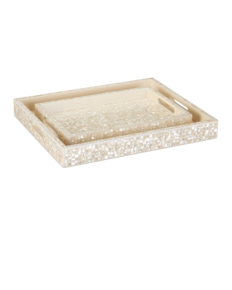 Gerri Dot Mother of Pearl Tray Set of 2