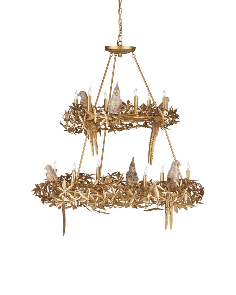 Aviary Gold Two-Tier Chandelier