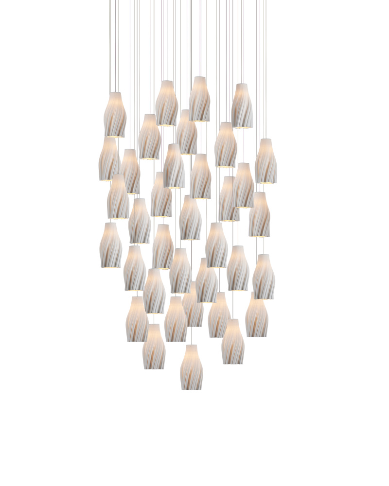 Posh 36-Light Round Multi-Drop Pendant