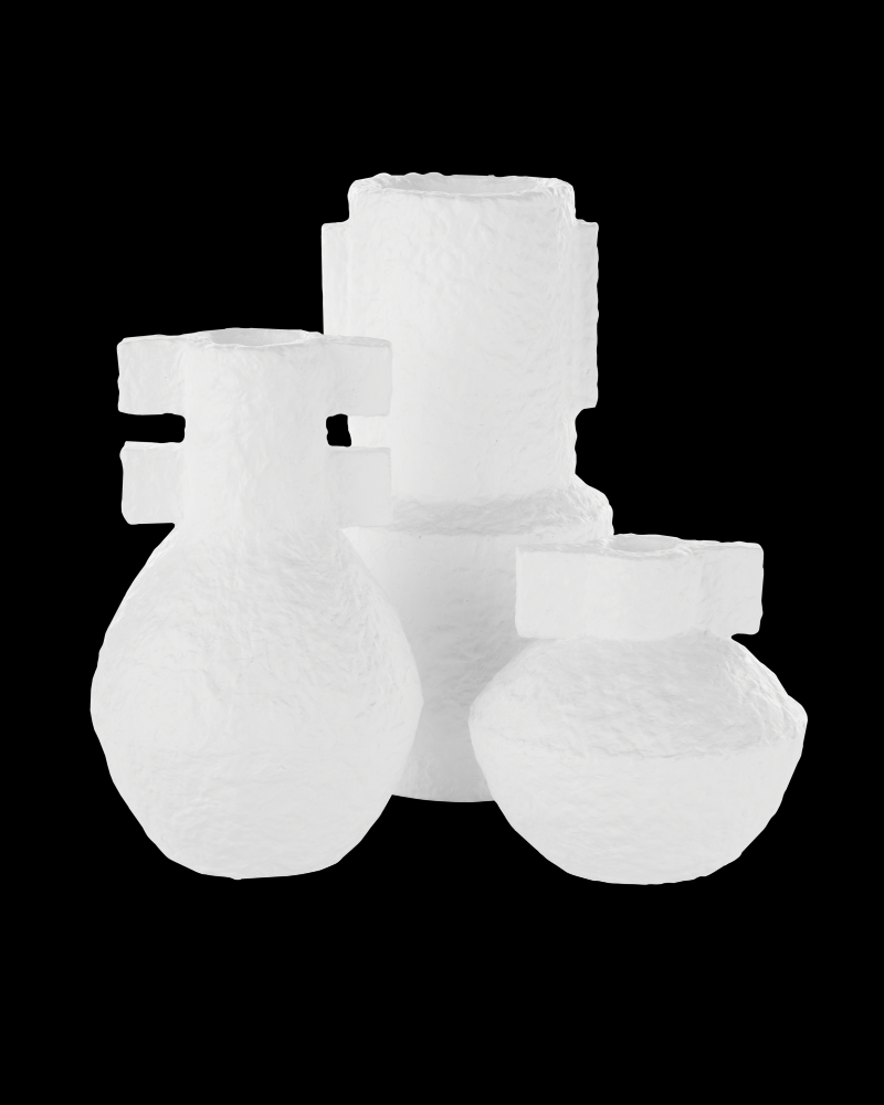 Aegean White Vase Set of 3