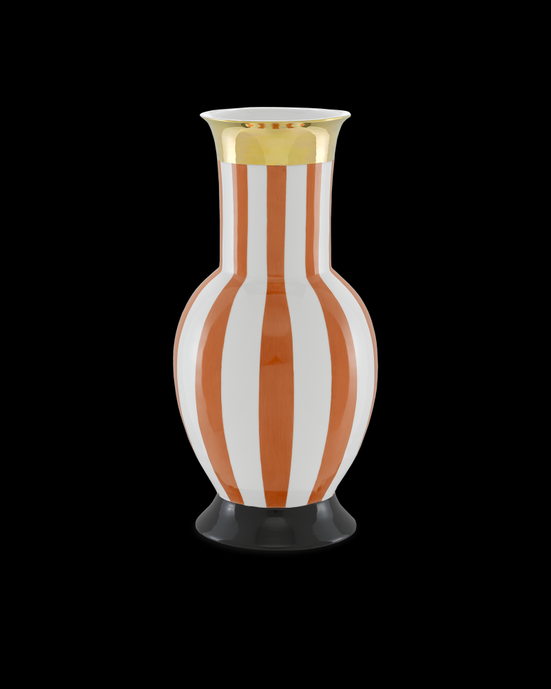 De Luca Large Coral Strip Vase