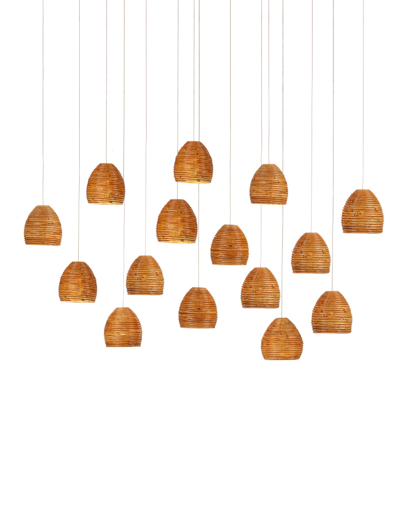 Beehive 15-Light Linear Multi-Drop Pendant