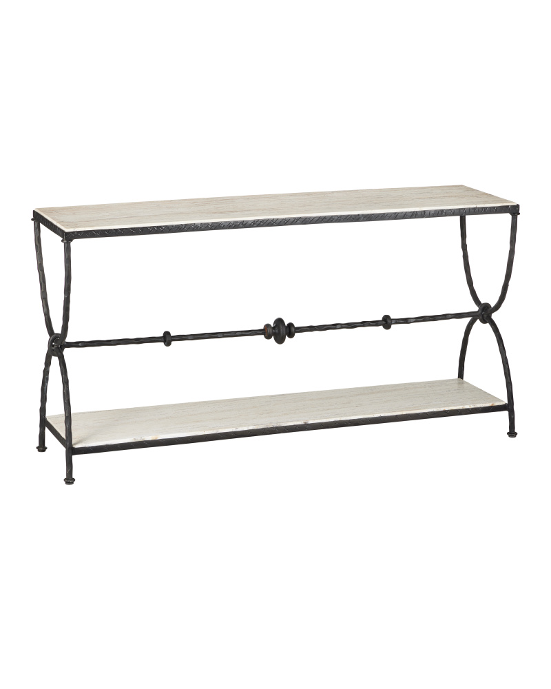 Agora White Travertine Console Table