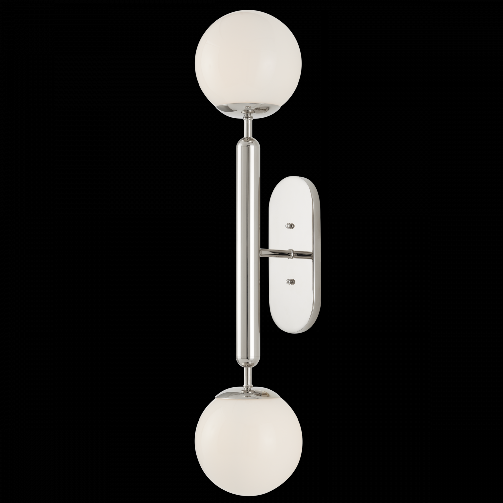 Barbican Double-Light Nickel Wall Sconce