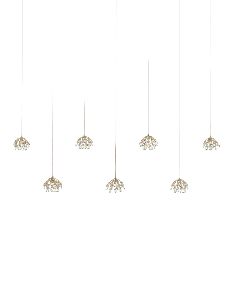 Crystal Bud 7-Light Linear Multi-Drop Pendant