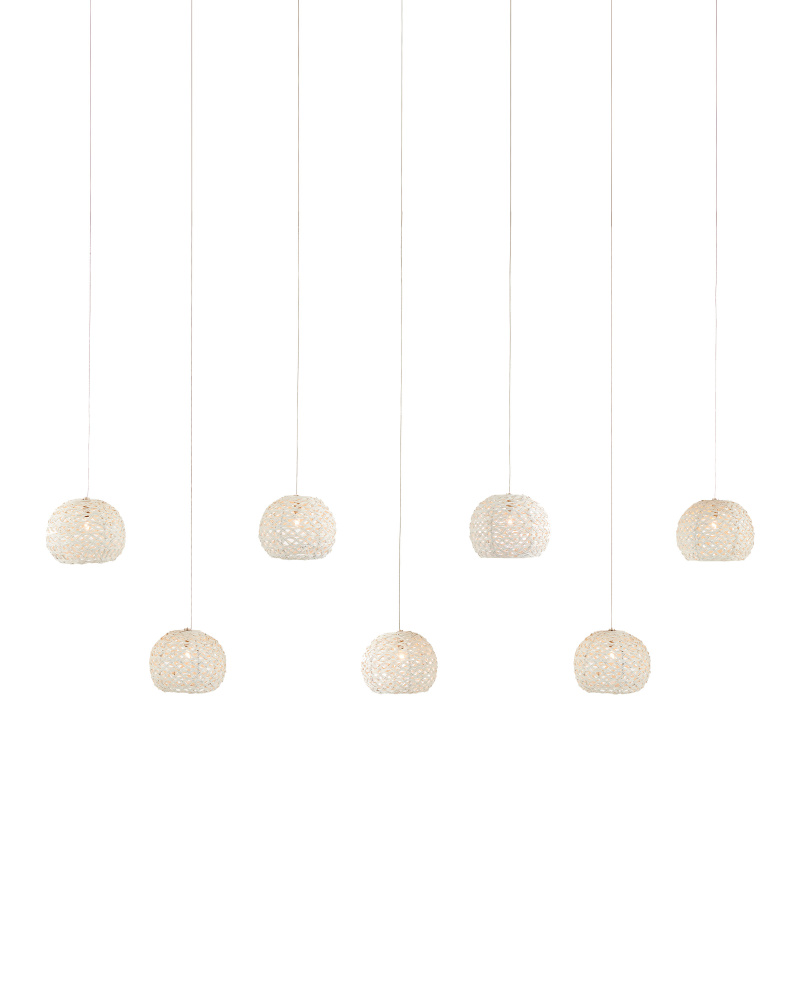 Piero White 7-Light Linear Multi-Drop Pendant