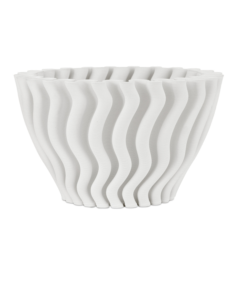 Ripple White Vase