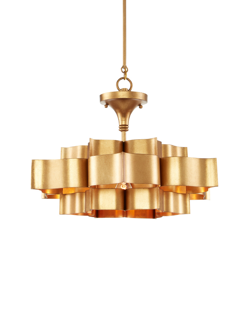 Grand Lotus Small Gold Chandelier