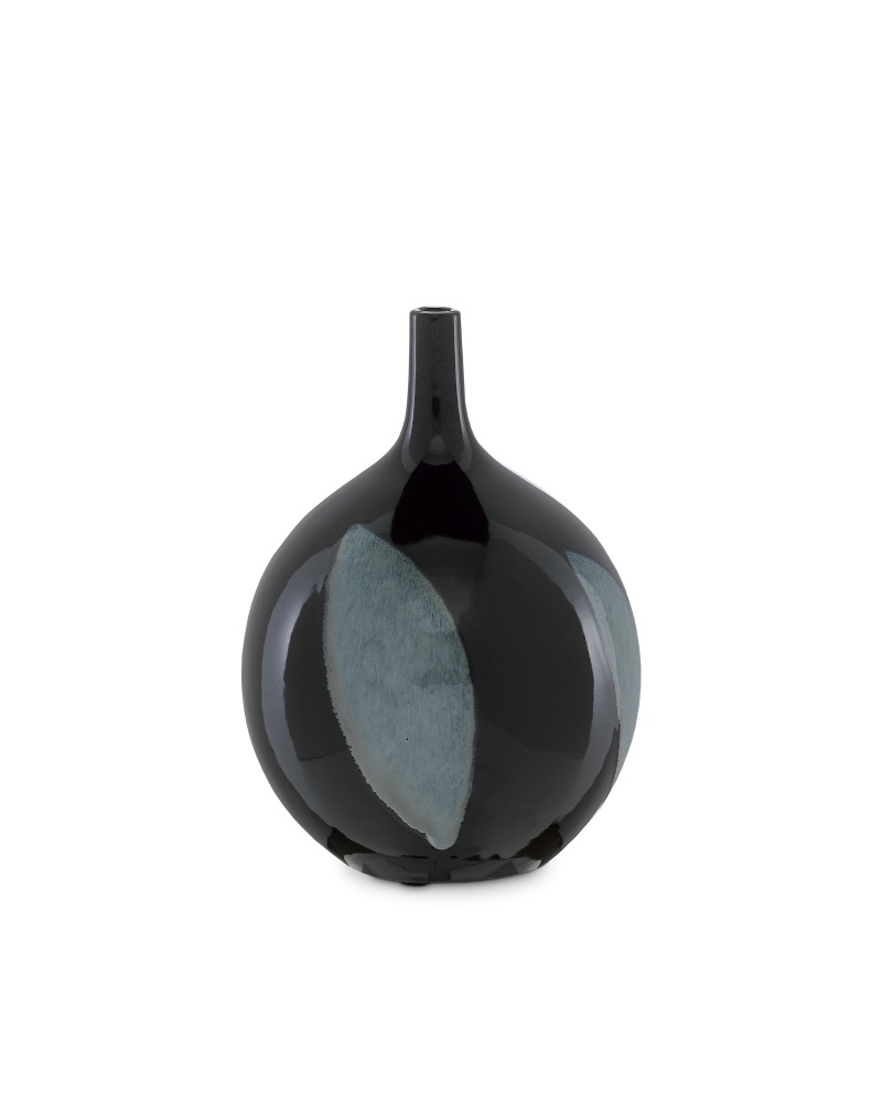 Let Us Twist the Glass Round Black Vase
