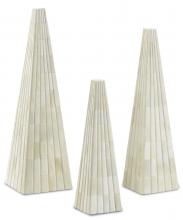 Currey 1200-0198 - Ossian White Obelisk Set of 3