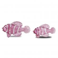 Currey 1200-0563 - Rialto Magenta Glass Fish Set of 2